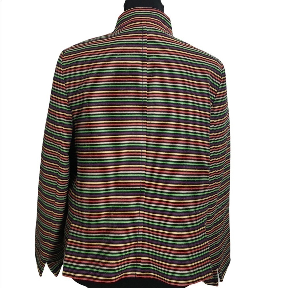 Talbots Orange Striped Jacket size 14P with collar - Picture 5 of 6